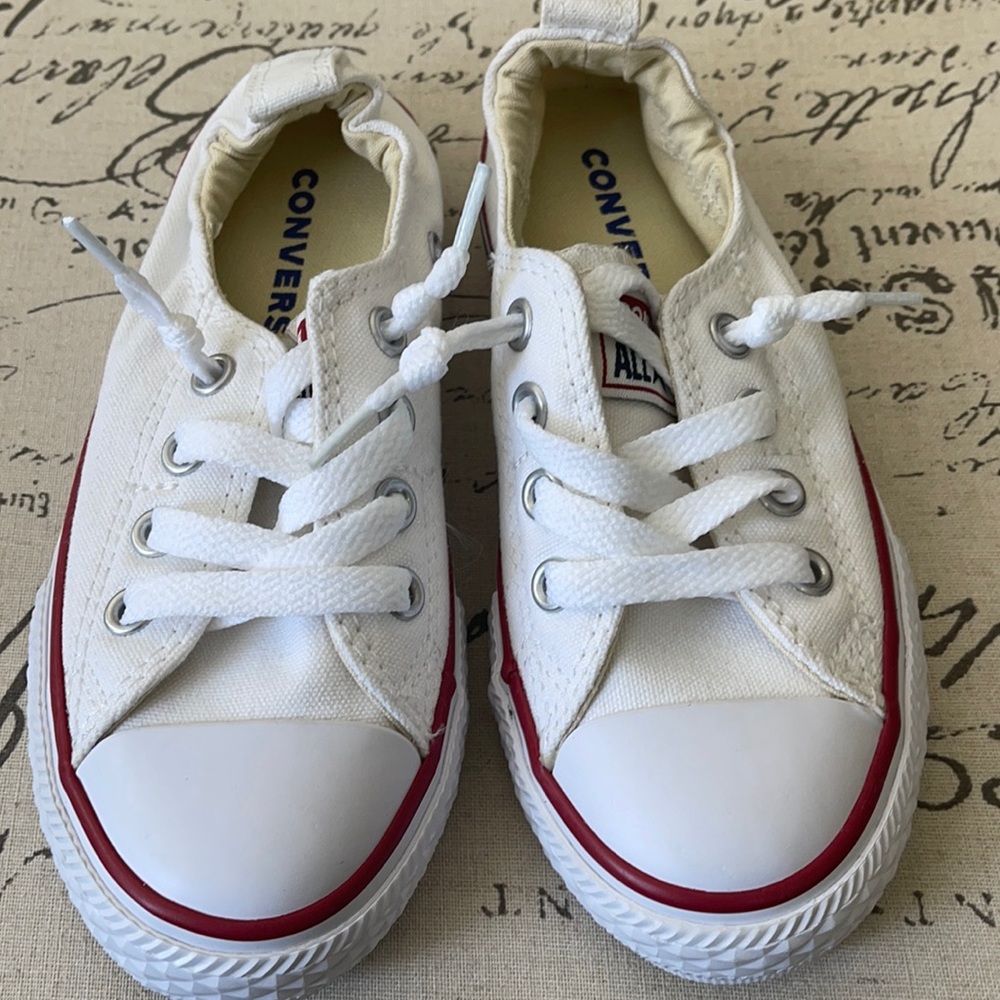 White converse for kids low top.